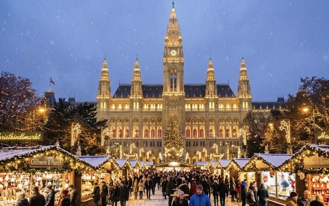 Los mercadillos de Viena destacan por su elegancia, su tradición centenaria y una atmósfera festiva llena de luces brillantes